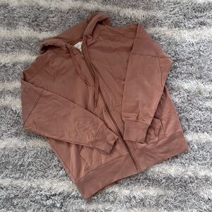 Offline by Aerie brown hooded zip up sweatshirt Womens size medium
